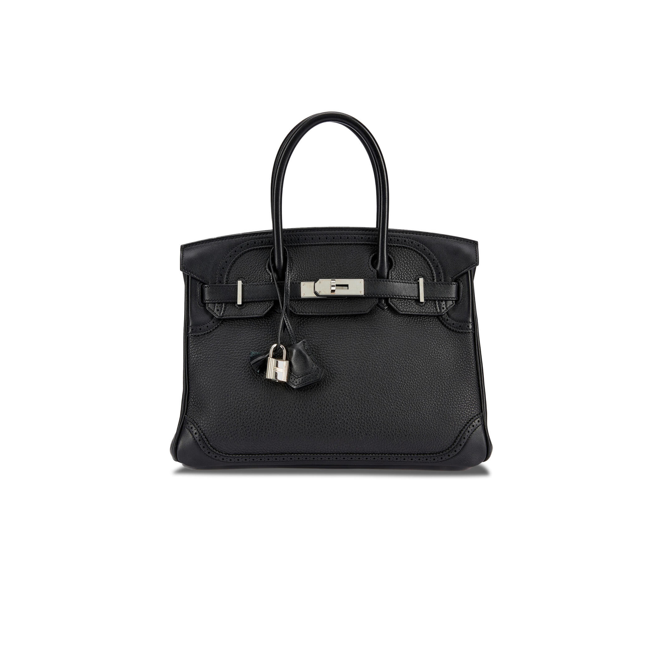 H**me5 BIRKIN 30 WIFT WITH TOGO LEATHER BLACK SILVER BUCKLE BAG 195482 (30*22*15cm) Master Quality